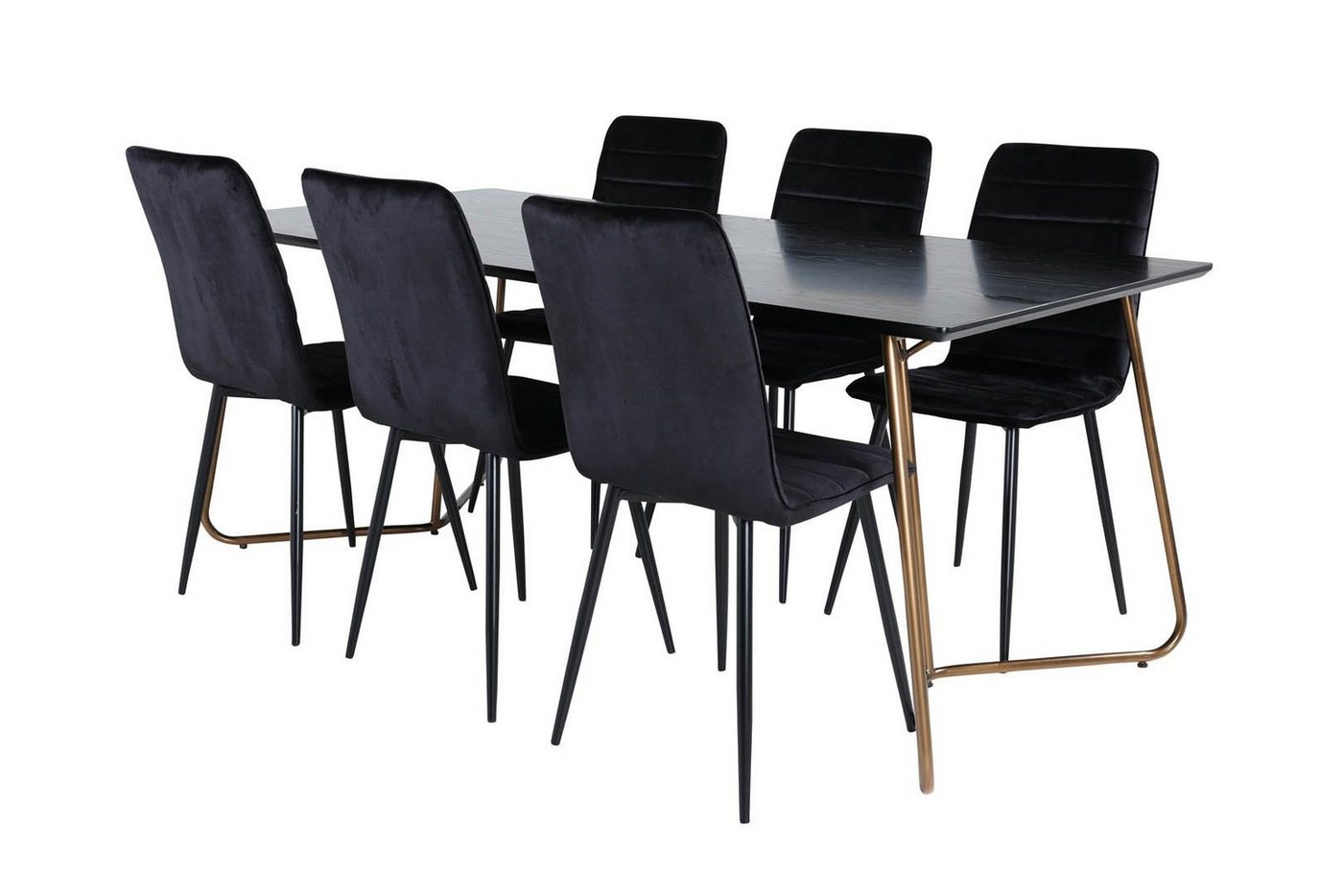 ebuy24 Essgruppe PippiCO Essgruppe Esstisch schwarz und 6 Windu Lyx, (7-tlg) von ebuy24