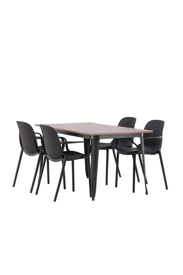 ebuy24 Essgruppe Tempe Essgruppe Tisch Nussbaum dekor und 4 baltimo von ebuy24