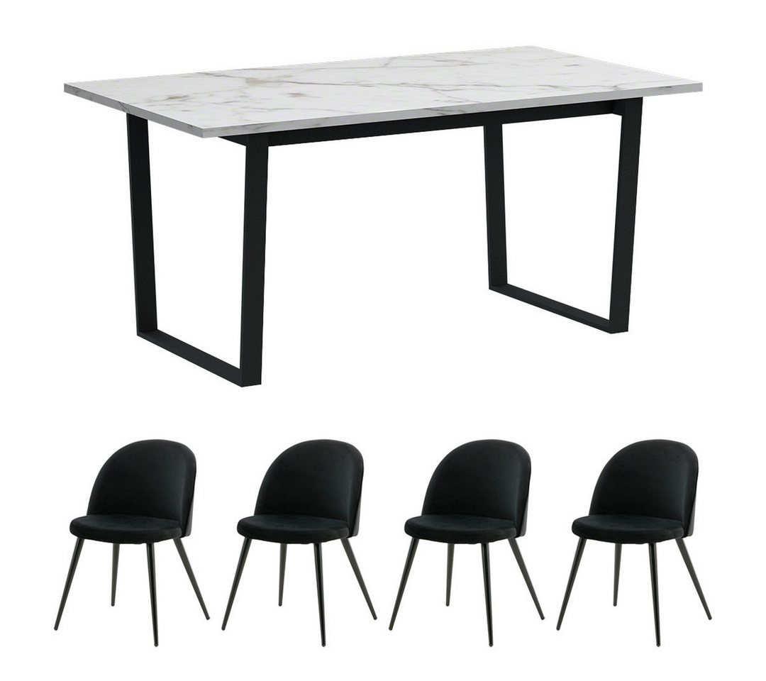 ebuy24 Essgruppe Tilst Essgruppe Tisch weiß Marmor Print 90x160 4 S ebuy24 Essgruppe Tilst Essgruppe Tisch weiß Marmor Print 90x160 4 S von ebuy24