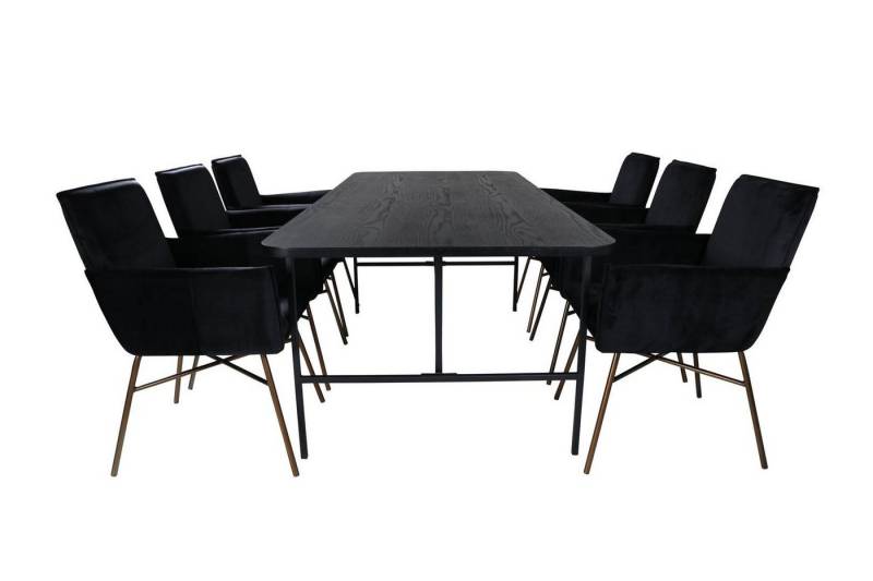 ebuy24 Essgruppe UnoBL Essgruppe Esstisch schwarz und 6 Pippi Esszi, (7-tlg) von ebuy24