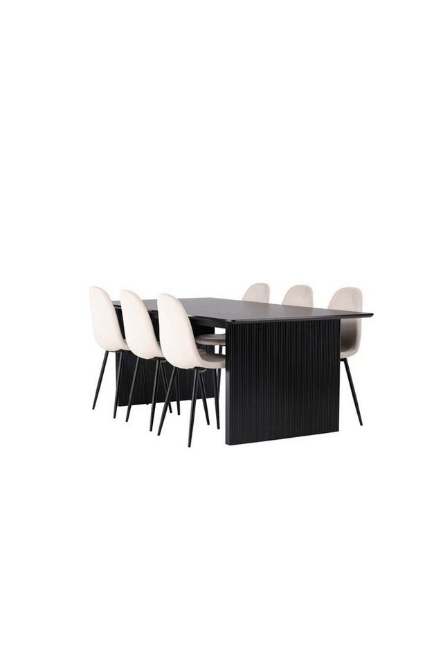 ebuy24 Essgruppe Vail Essgruppe Tisch schwarz und 6 Polar Stühle be von ebuy24