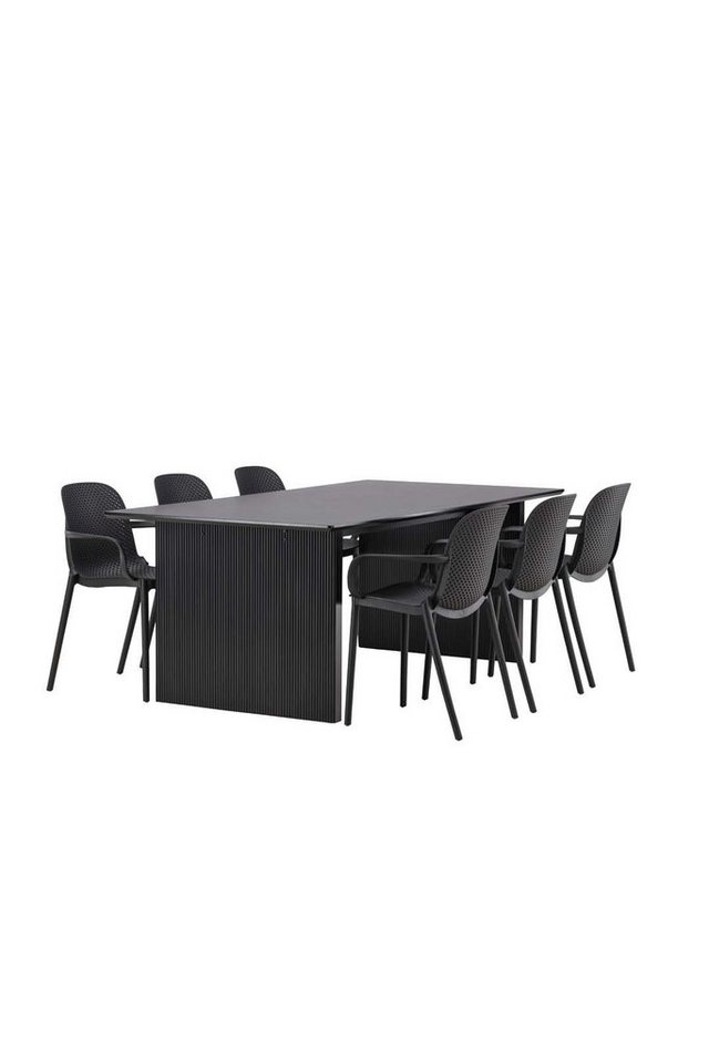 ebuy24 Essgruppe Vail Essgruppe Tisch schwarz und 6 baltimore Stühl von ebuy24