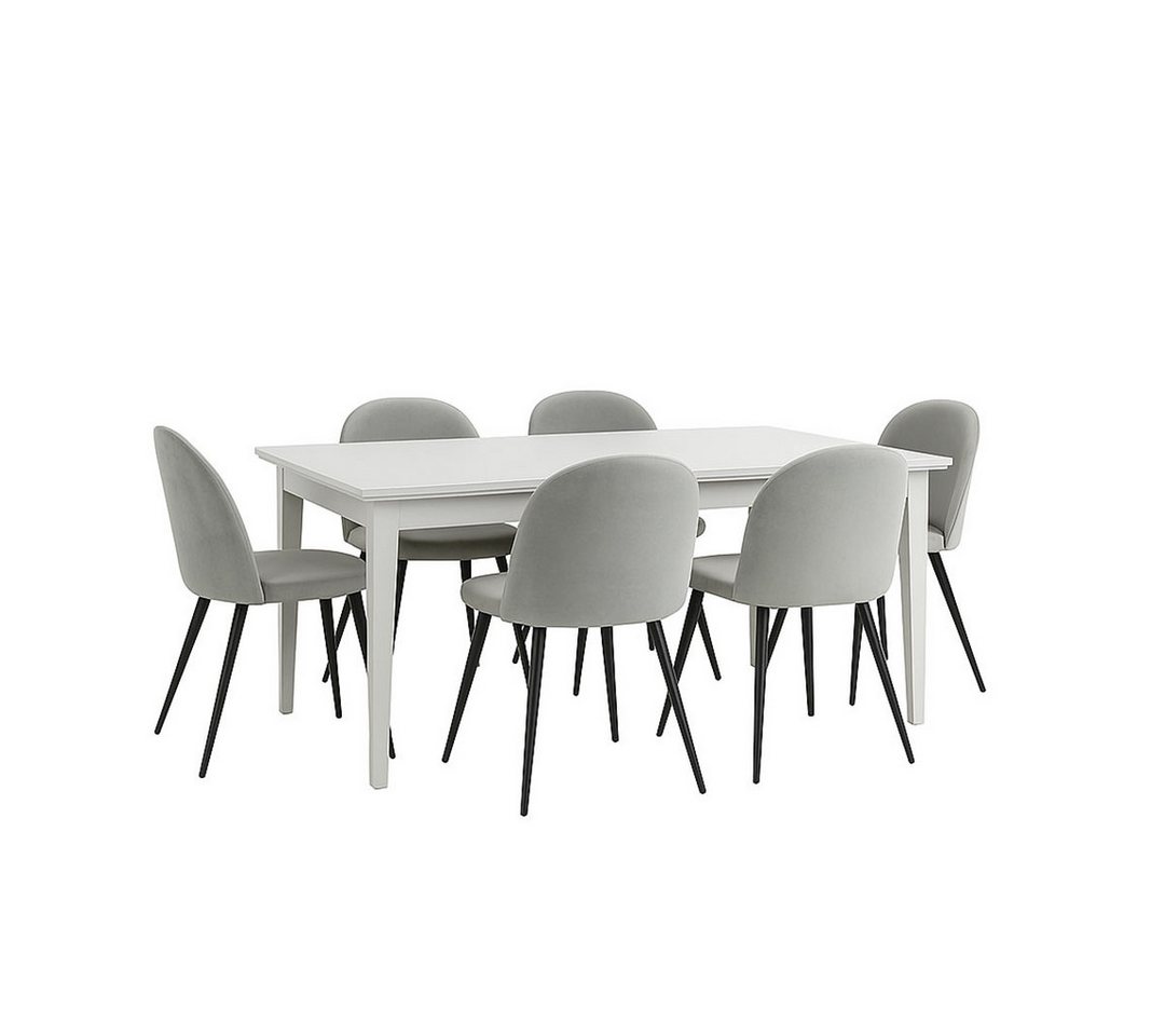 ebuy24 Essgruppe Venedig Essgruppe Tisch weiß 95x180/276 mit 2 Stk., (8-tlg) von ebuy24