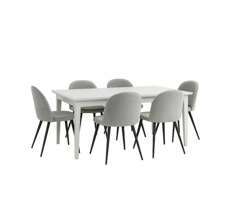 ebuy24 Essgruppe Venedig Essgruppe Tisch weiß 95x180/276 mit 2 Stk., (8-tlg) von ebuy24