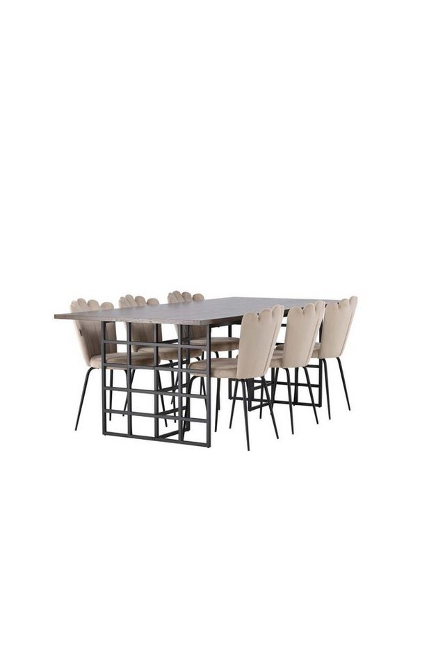 ebuy24 Essgruppe Ystad Essgruppe Tisch mocca und 6 Limhamn Stühle b von ebuy24