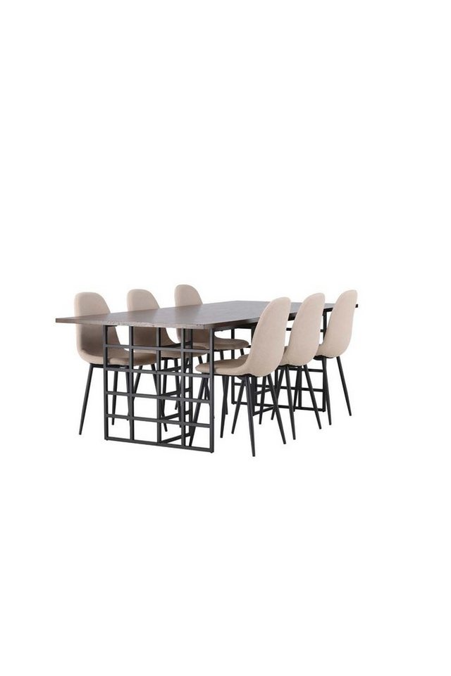 ebuy24 Essgruppe Ystad Essgruppe Tisch mocca und 6 Polar Stühle bei von ebuy24