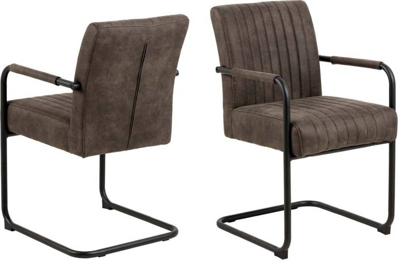 ebuy24 Esszimmerstuhl 2er Set Adele Esszimmerstuhl mit Armlehne grau. (2 St) von ebuy24