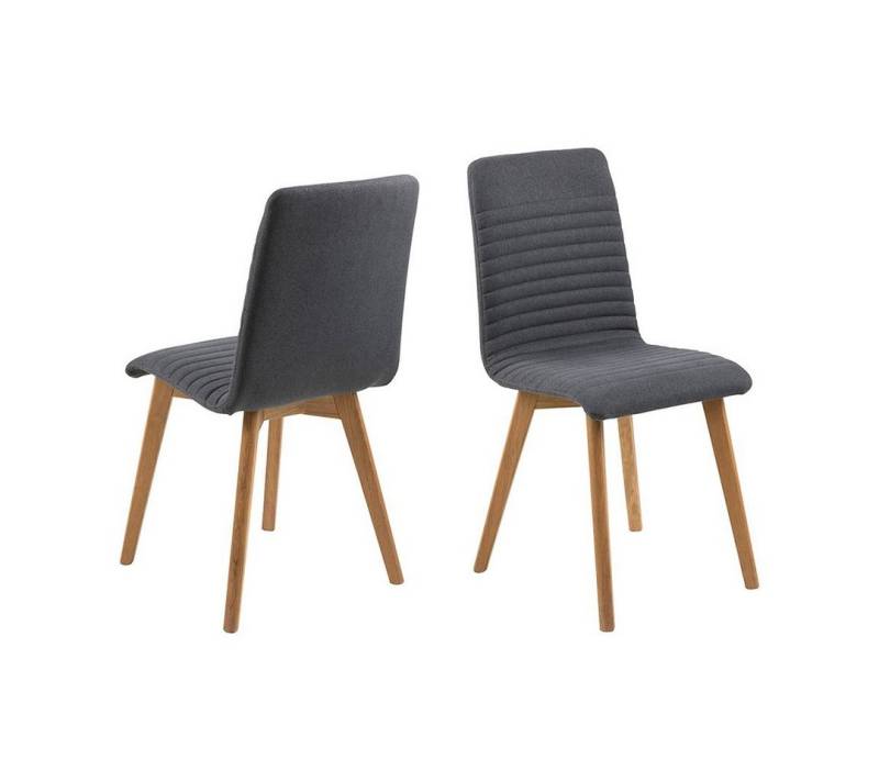 ebuy24 Esszimmerstuhl 2er Set Aron Esszimmerstuhl, grauer anthrazit Stof (2 St) von ebuy24
