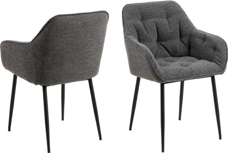 ebuy24 Esszimmerstuhl 2er Set Brooke Esszimmerstuhl mit Armlehne grau. (2 St) von ebuy24