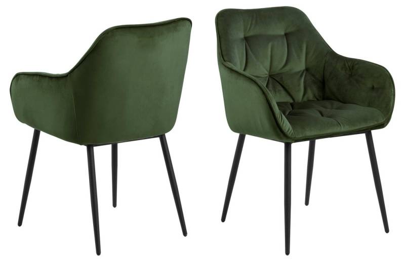 ebuy24 Esszimmerstuhl 2er Set Bruks Esszimmerstuhl mit Armlehne grün. (2 St) von ebuy24