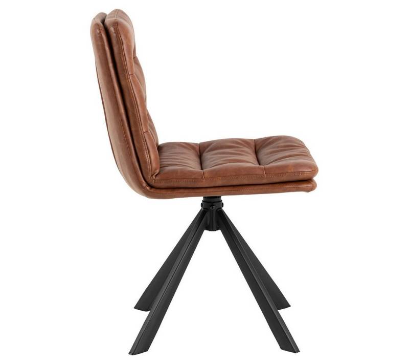 ebuy24 Esszimmerstuhl 2er Set Dean Esszimmerstuhl PU Kunstleder braun. von ebuy24