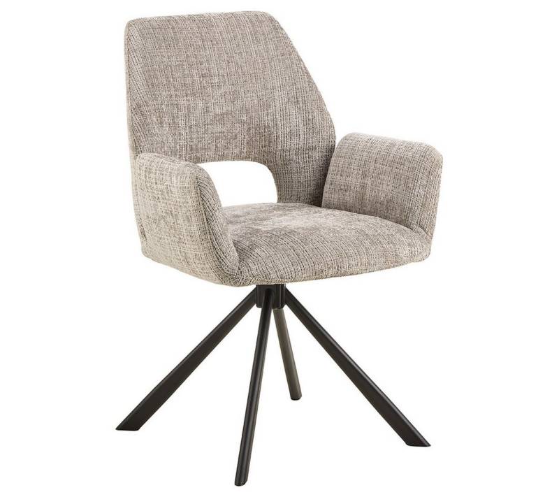 ebuy24 Esszimmerstuhl 2er Set Graham Esszimmerstuhl mit Armlehne grau. von ebuy24