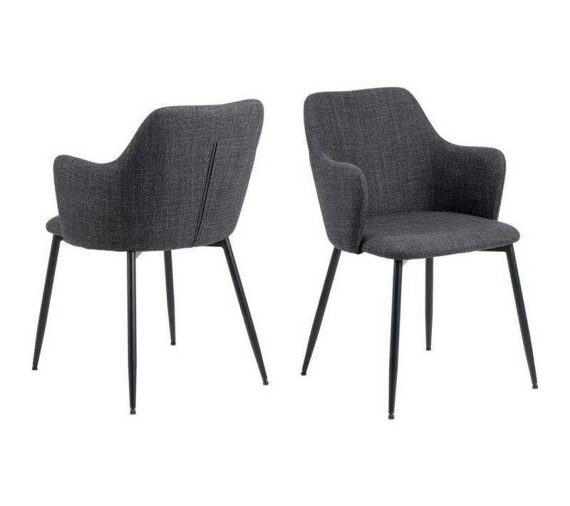ebuy24 Esszimmerstuhl 2er Set Ilsa Esszimmerstuhl mit Armlehne grau. (2 St) von ebuy24