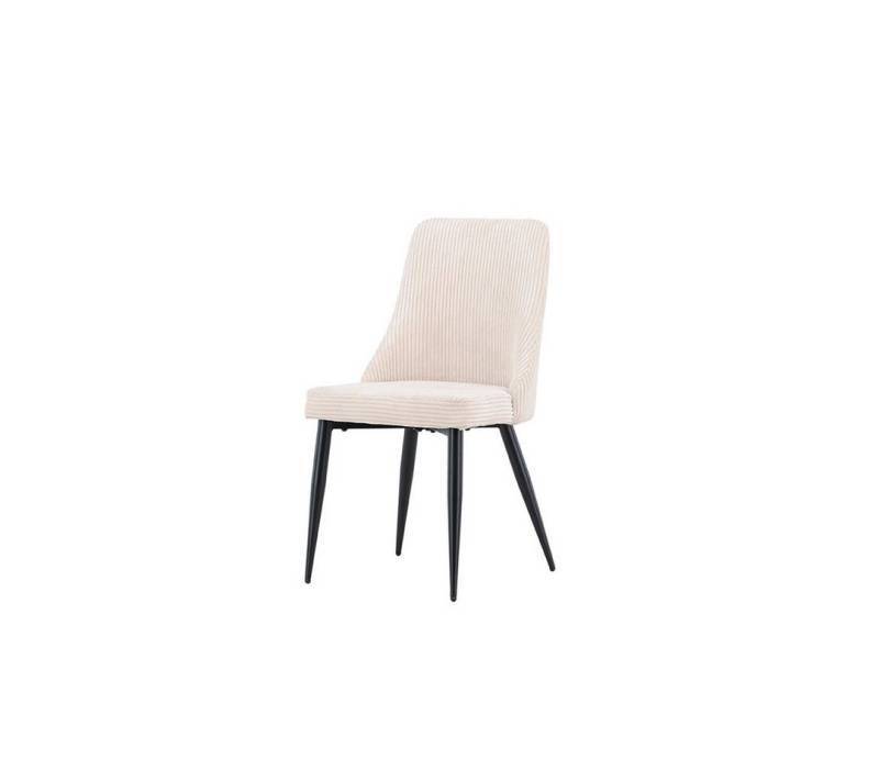 ebuy24 Esszimmerstuhl 2er Set Leone Esszimmerstuhl Samt beige. von ebuy24