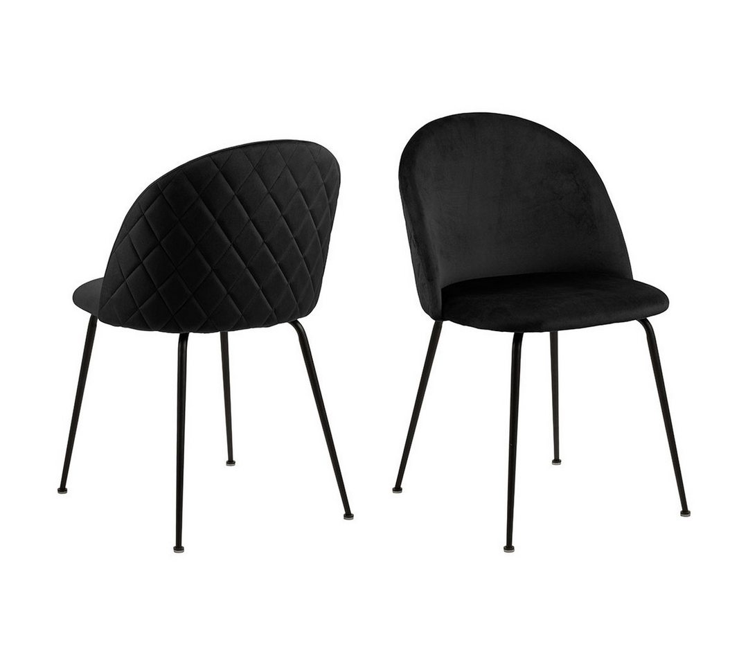 ebuy24 Esszimmerstuhl 2er Set Louise Esszimmerstuhl Velour schwarz. (2 St) von ebuy24