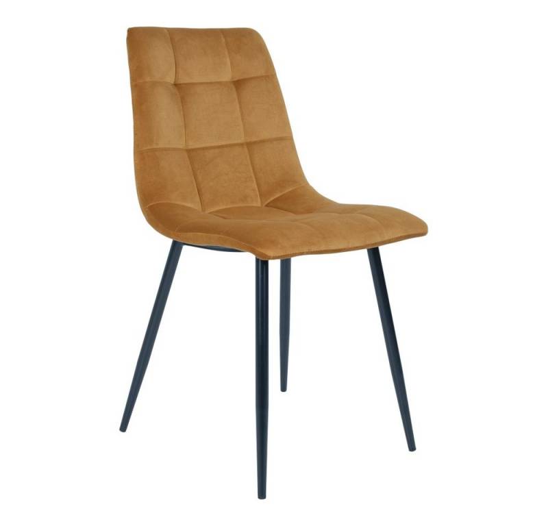 ebuy24 Esszimmerstuhl 2er Set Midde Esszimmerstuhl currygelb Velour, sch (2 St) von ebuy24
