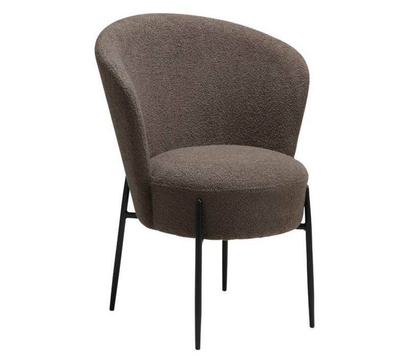 ebuy24 Esszimmerstuhl 2er Set Orbit Esszimmerstuhl Bouclé braun. von ebuy24