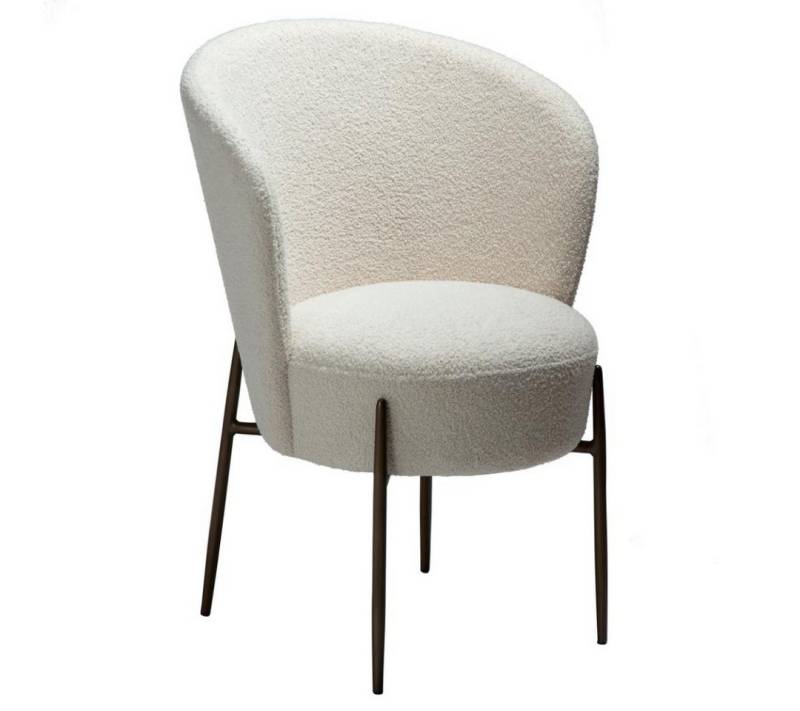 ebuy24 Esszimmerstuhl 2er Set Orbit Esszimmerstuhl Bouclé weiß. von ebuy24