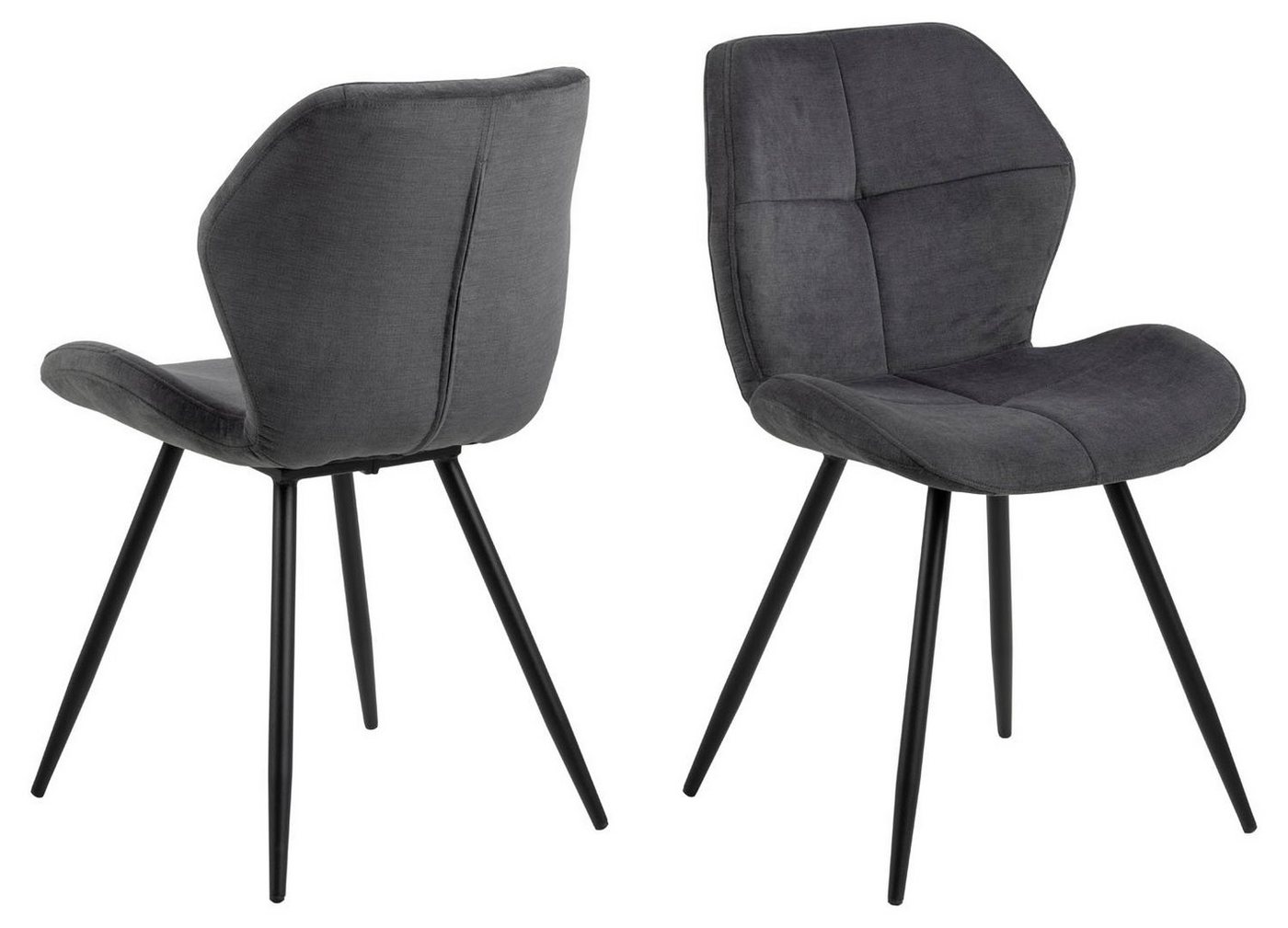 ebuy24 Esszimmerstuhl 2er Set Petri Esszimmerstuhl grau, schwarz. (2 St) von ebuy24