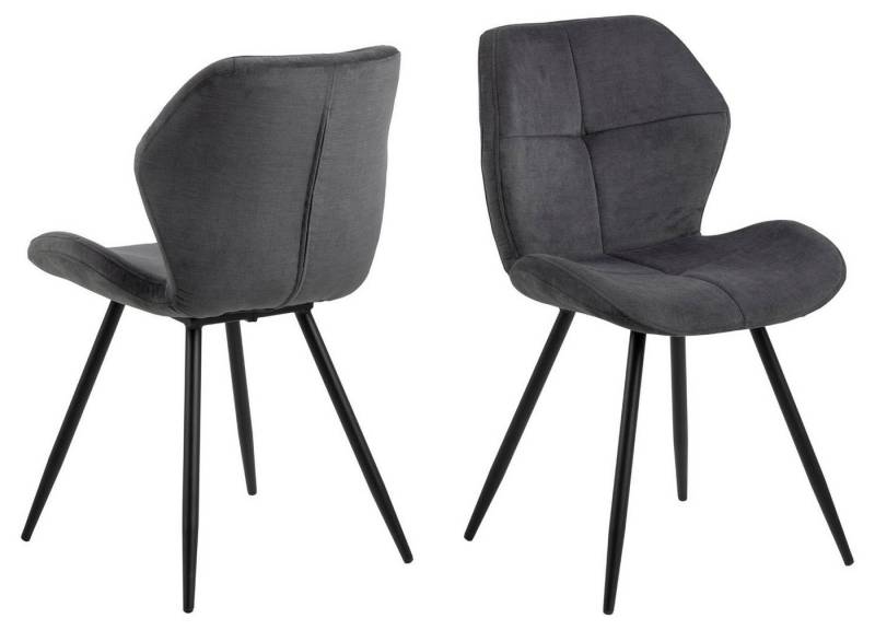 ebuy24 Esszimmerstuhl 2er Set Petri Esszimmerstuhl grau, schwarz. (2 St) von ebuy24