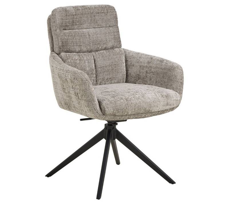 ebuy24 Esszimmerstuhl 2er Set Roger Esszimmerstuhl mit Armlehne grau. von ebuy24