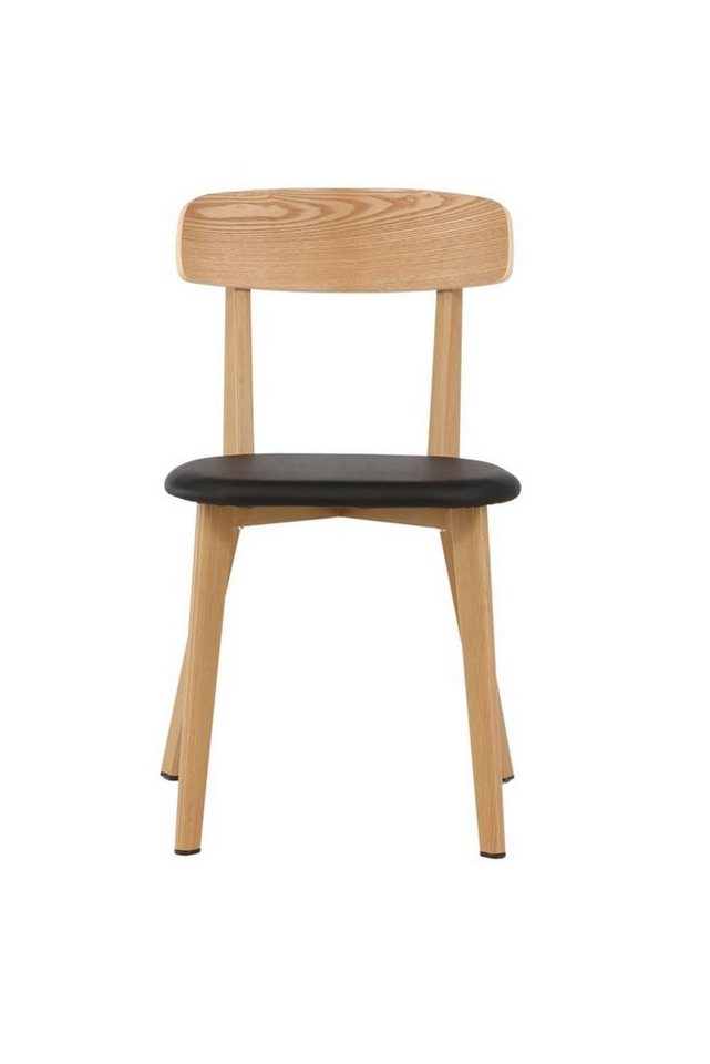 ebuy24 Esszimmerstuhl 2er Set Sanjos Esszimmerstuhl PU Kunstleder schwar (2 St) von ebuy24