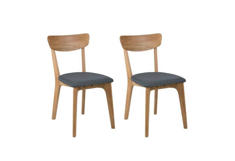ebuy24 Esszimmerstuhl 2er Set Ted Esszimmerstuhl in dunkelgrauen Stoff. (2 St) von ebuy24