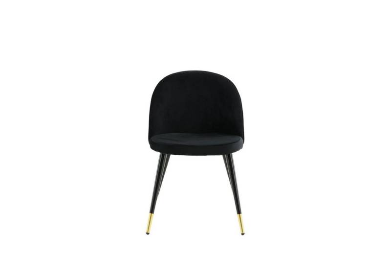 ebuy24 Esszimmerstuhl 2er Set Velvet Esszimmerstuhl Velour schwarz, Mess (2 St) von ebuy24
