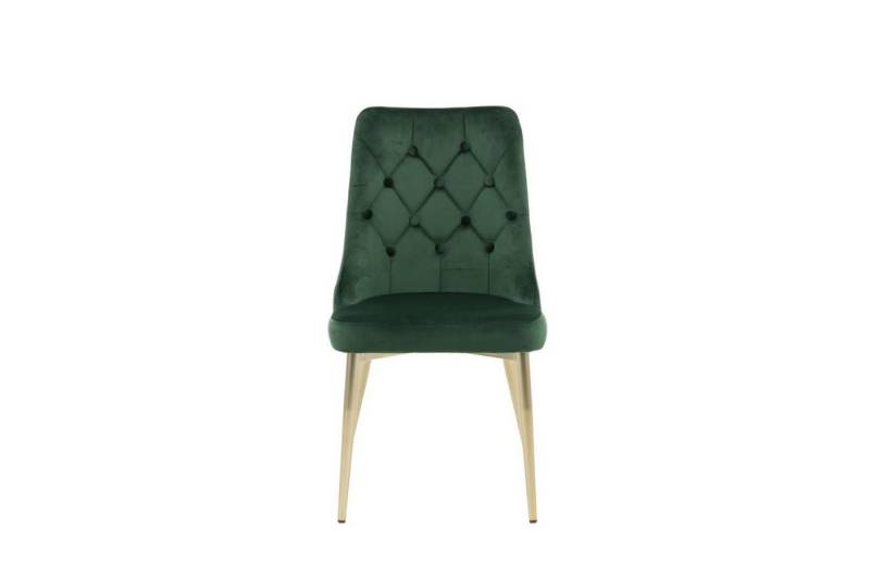 ebuy24 Esszimmerstuhl 2er Set VelvetDeluxe Esszimmerstuhl Velour grün, M (2 St) von ebuy24