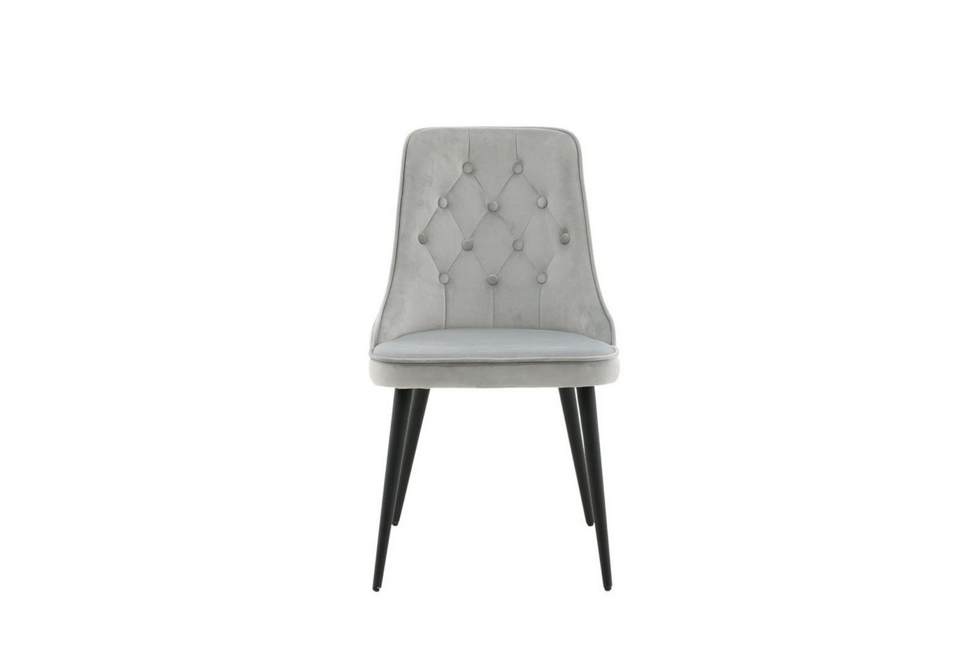 ebuy24 Esszimmerstuhl 2er Set VelvetDeluxe Esszimmerstuhl Velour hellgra (2 St) von ebuy24