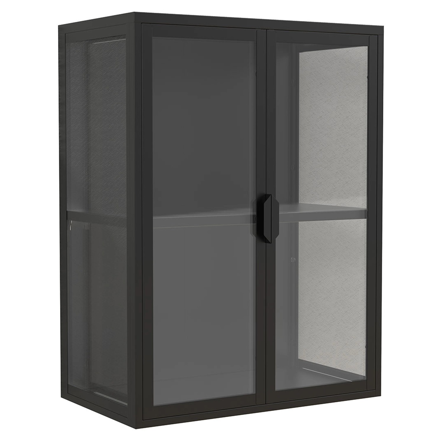 ebuy24 FlokasVM Vitrinenschrank Wandhängend 2 Türen Schwarz von ebuy24