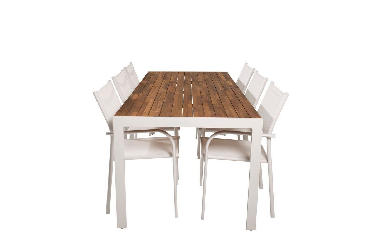 ebuy24 Garten-Essgruppe Bois Gartenset Tisch 90x205cm und 6 Stühle Santori, (7-tlg) von ebuy24