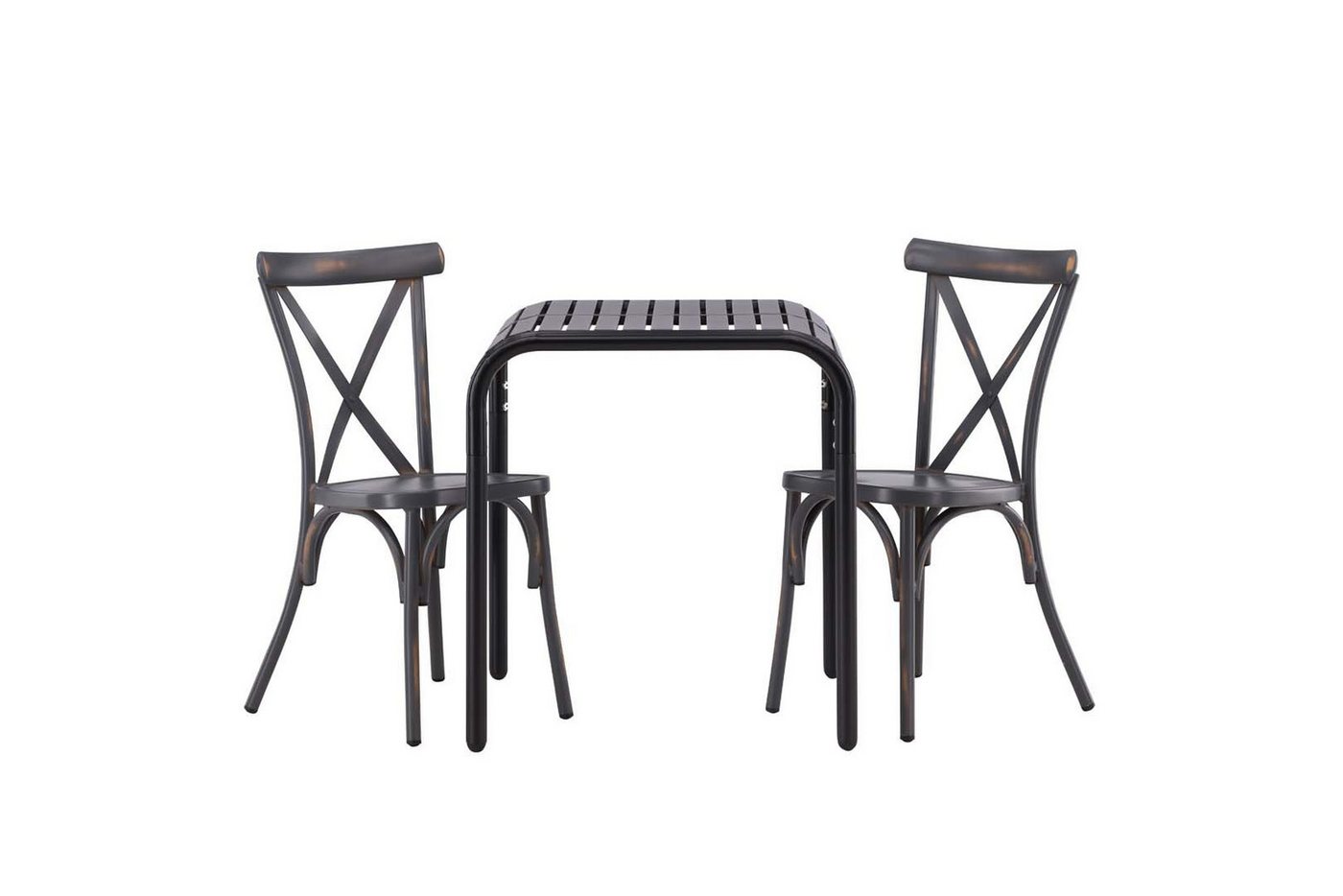 ebuy24 Garten-Essgruppe Borneo Gartenset Tisch, 2 Stühle  schwarz,dunkel g von ebuy24
