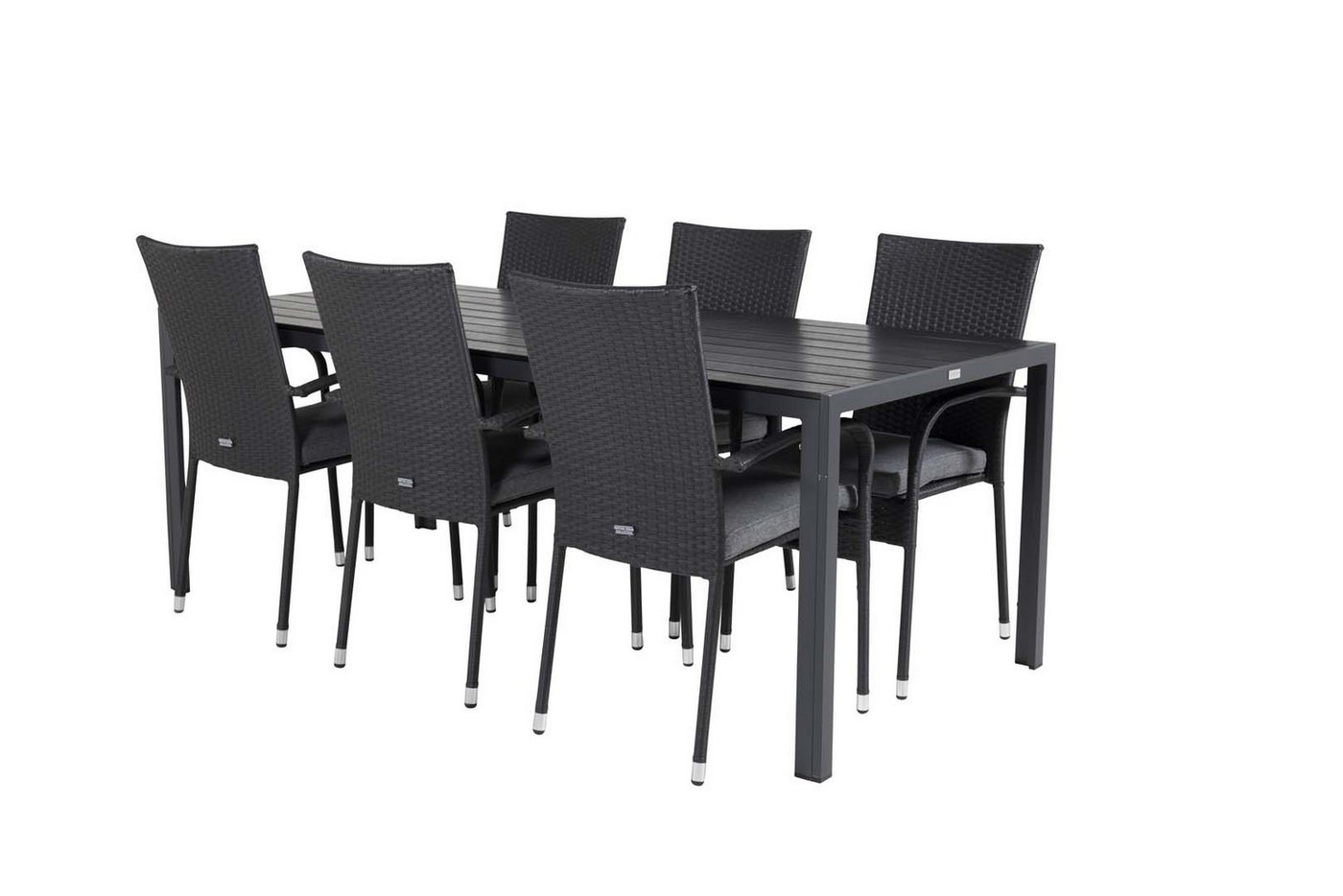 ebuy24 Garten-Essgruppe Break Gartenset Tisch 90x205cm schwarz, 6 Stühle A von ebuy24
