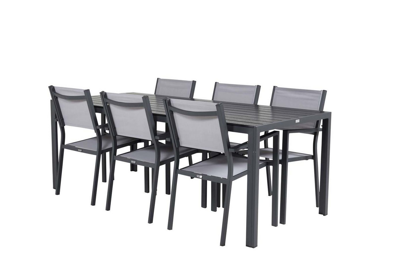 ebuy24 Garten-Essgruppe Break Gartenset Tisch 90x205cm schwarz, 6 Stühle C von ebuy24