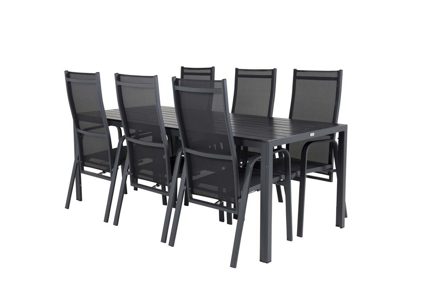 ebuy24 Garten-Essgruppe Break Gartenset Tisch 90x205cm schwarz, 6 Stühle C von ebuy24