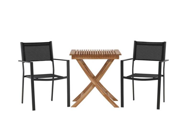 ebuy24 Garten-Essgruppe Ghana Gartenset Tisch 70x70cm, 2 Stühle Copacabana, (3-tlg) von ebuy24