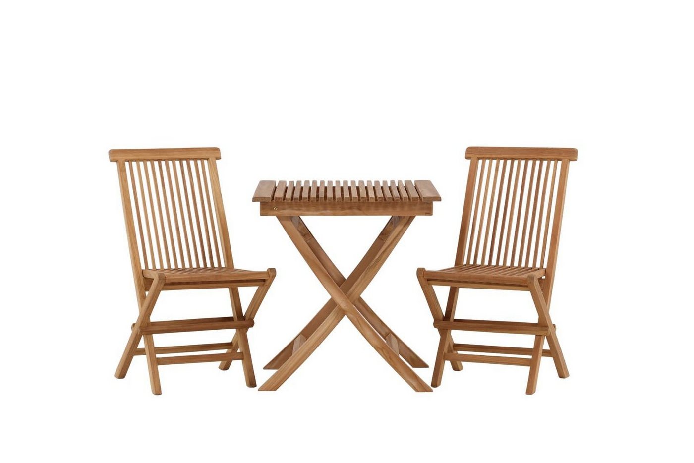 ebuy24 Garten-Essgruppe Ghana Gartenset Tisch 70x70cm, 2 Stühle Kenya, nat, (3-tlg) von ebuy24