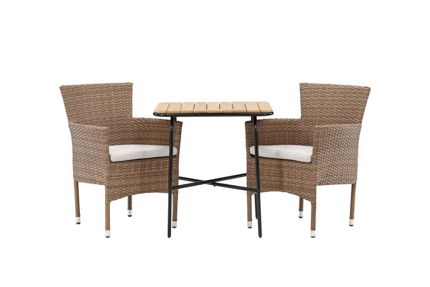 ebuy24 Garten-Essgruppe Holmbeck Gartenset Tisch, 2 Stühle  natur. von ebuy24