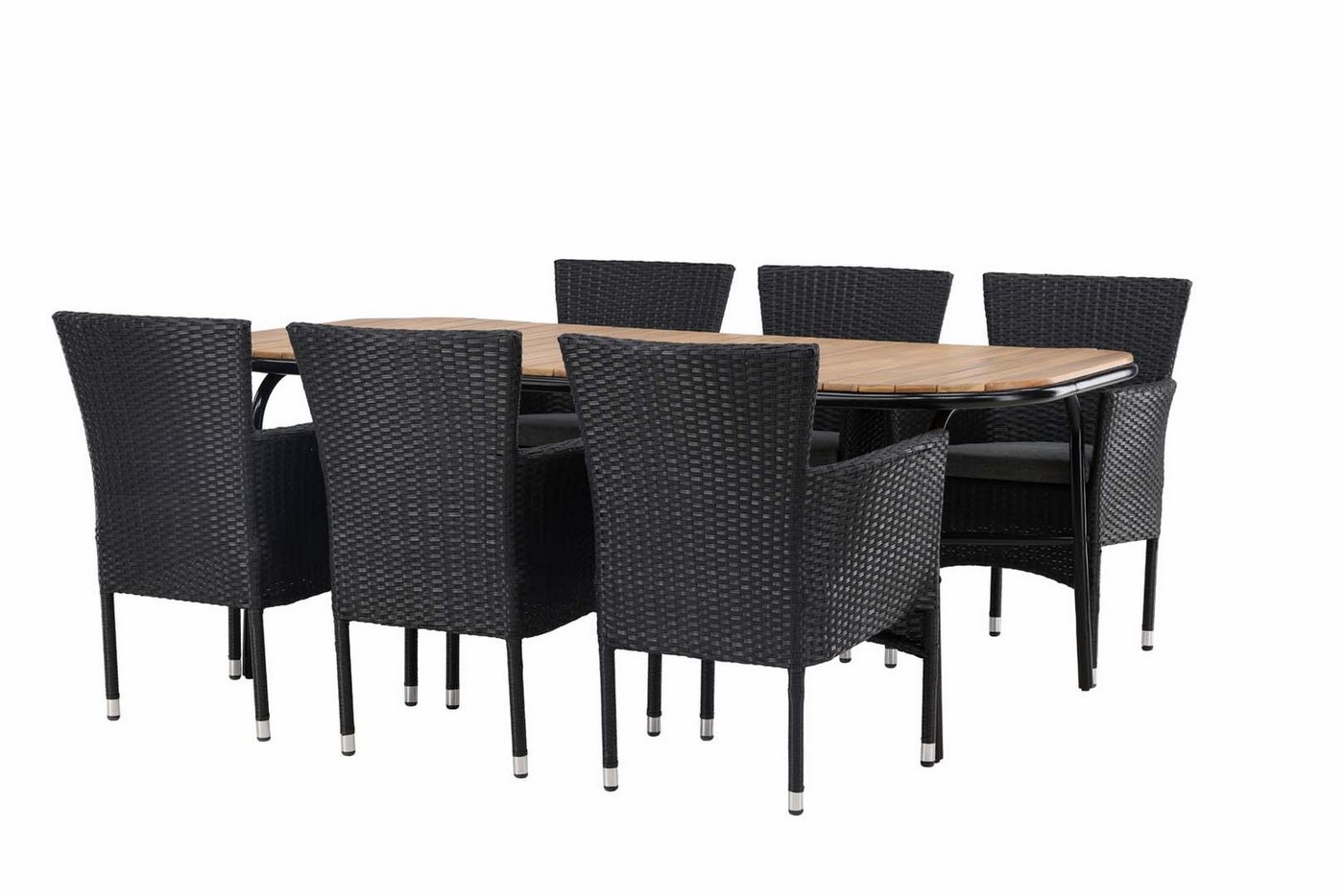 ebuy24 Garten-Essgruppe Holmbeck Gartenset Tisch 90x200cm natur, 6 Stühle von ebuy24