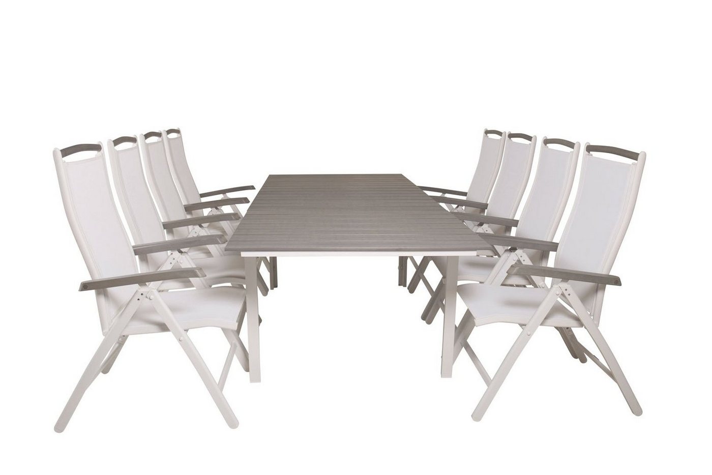 ebuy24 Garten-Essgruppe Levels Gartenset Tisch 100x160/240cm und 8 Stühle von ebuy24