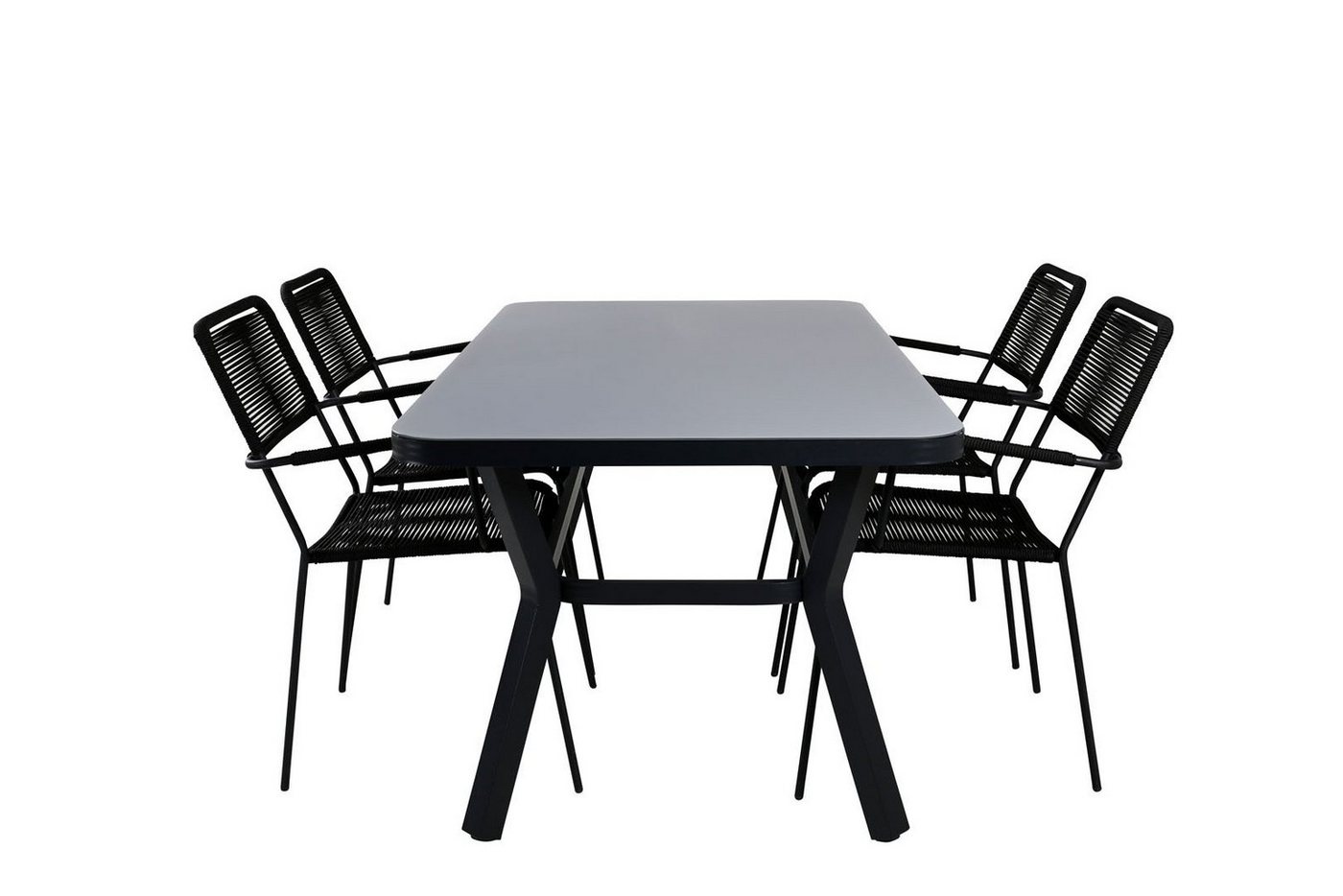 ebuy24 Garten-Essgruppe Virya Gartenset Tisch 90x160cm und 4 Stühle Armleh von ebuy24