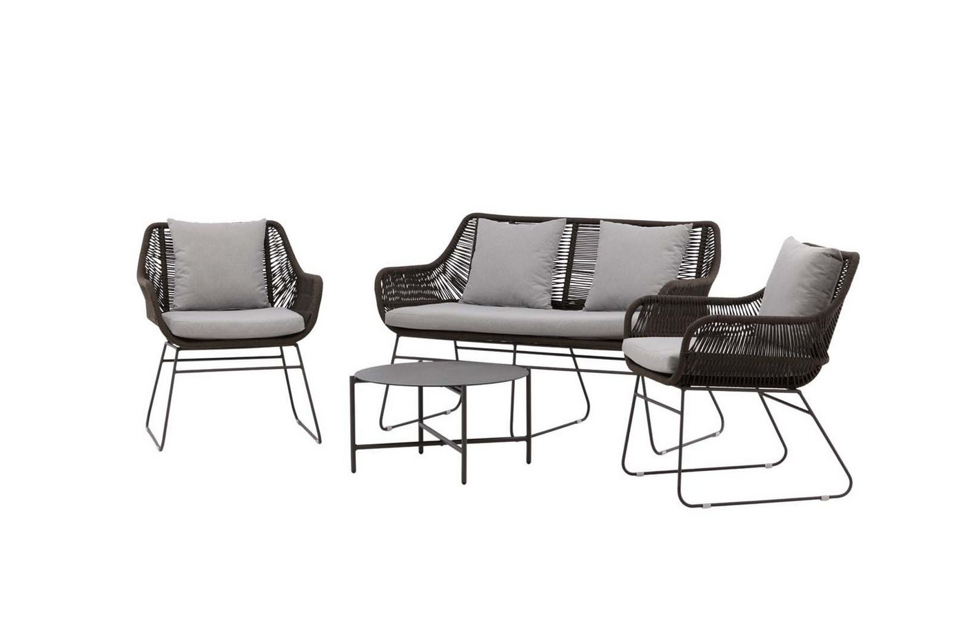 ebuy24 Gartenlounge-Set Davao Lounge-Set 4 Teile braun,dunkel grau. von ebuy24