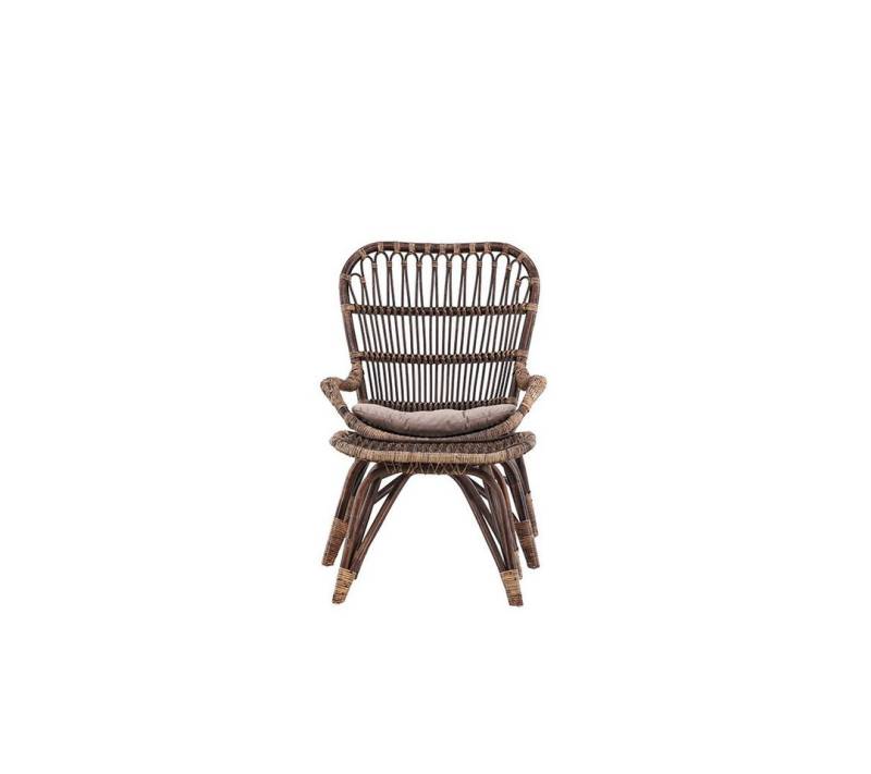 ebuy24 Gartenlounge-Set Ella Loungesessel mit Fußhocker Walnuss-Dekor. von ebuy24