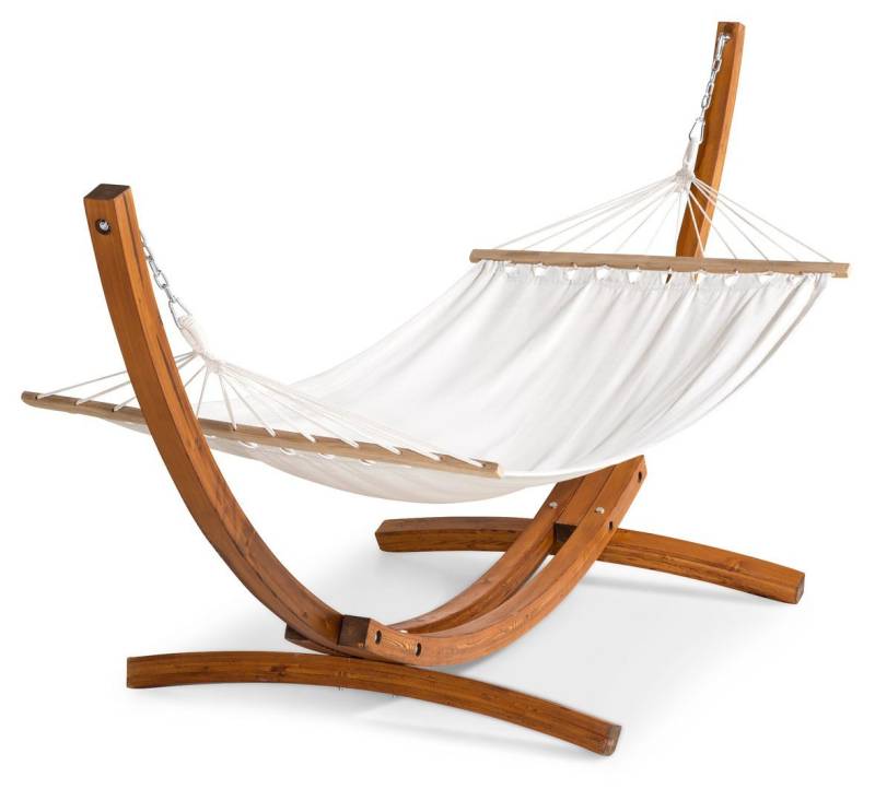 ebuy24 Gartenlounge-Set Hedvig Hängematte auf Ständer beige, braun., (1-tlg) von ebuy24