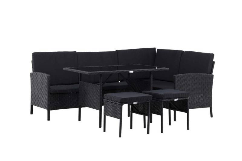 ebuy24 Gartenlounge-Set Knock Lounge-Set 4 Teile schwarz. von ebuy24