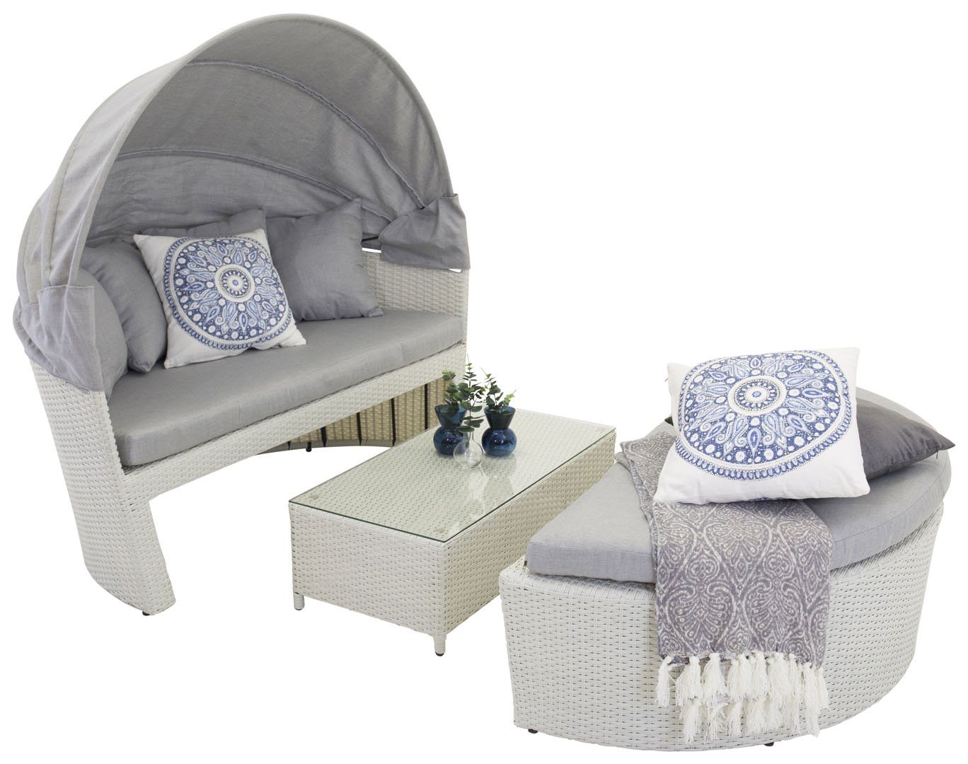 ebuy24 Gartenlounge-Set Padova Gartenliege, Sonnenliege weiß. von ebuy24