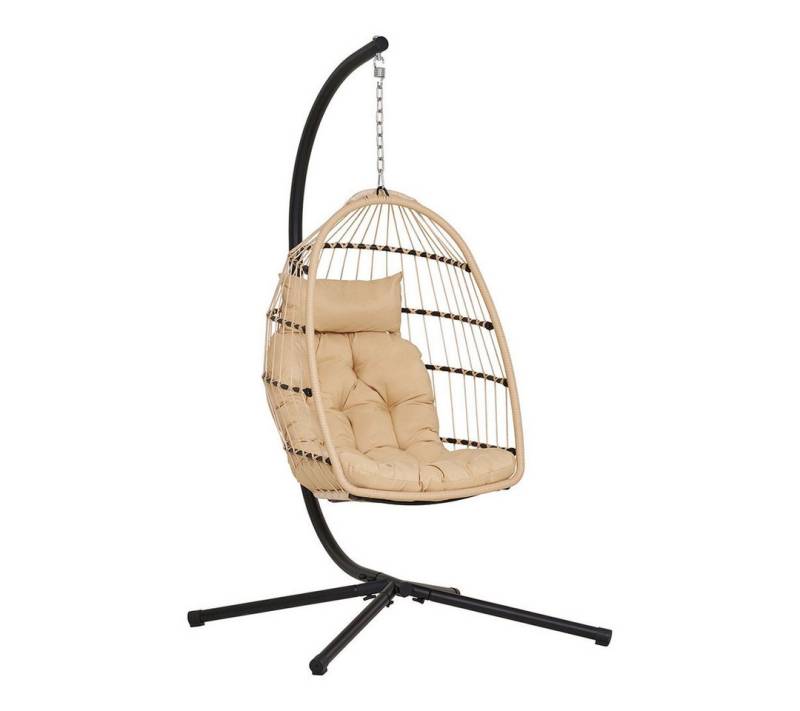 ebuy24 Gartenlounge-Set Patras Hängestuhl faltbar Sitz, inkl. Kissen Natur von ebuy24