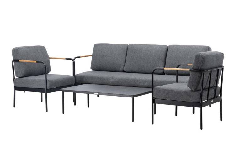 ebuy24 Gartenlounge-Set Pehnna Lounge-Set 4 Teile schwarz,grau. von ebuy24