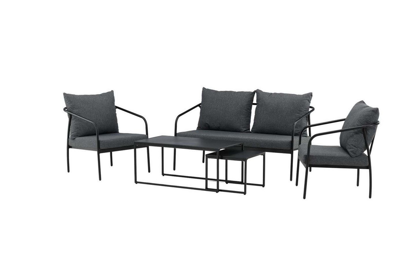 ebuy24 Gartenlounge-Set Sopot Lounge-Set 4 Teile schwarz. von ebuy24